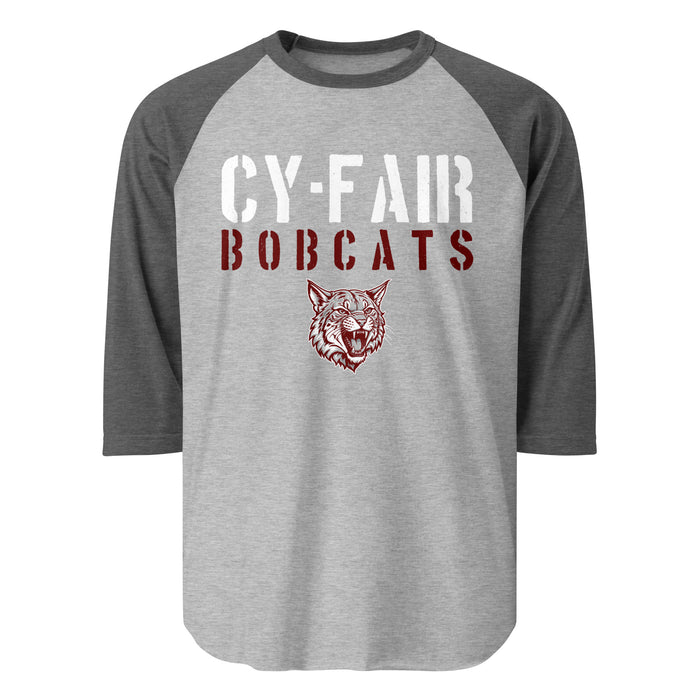 Cy-Fair High School Bobcats Unisex 3/4 sleeve Raglan T-shirt 017