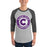 Man wearing Klein Cain High School Hurricanes Unisex 3/4 Sleeve Raglan T-shirt 216