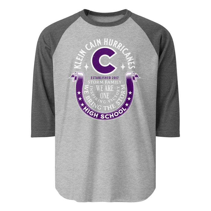 Klein Cain High School Hurricanes Unisex 3/4 Sleeve Raglan T-shirt 229