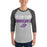 Man wearing Klein Cain High School Hurricanes Unisex 3/4 Sleeve Raglan T-shirt 024