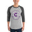 Man wearing Klein Cain High School Hurricanes Unisex 3/4 Sleeve Raglan T-shirt 201