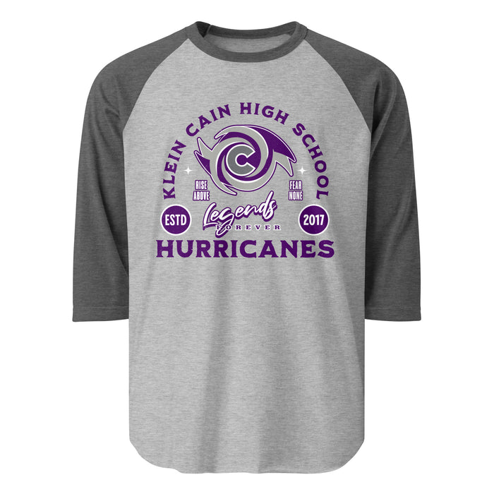 Klein Cain High School Hurricanes Unisex 3/4 Sleeve Raglan T-shirt 208