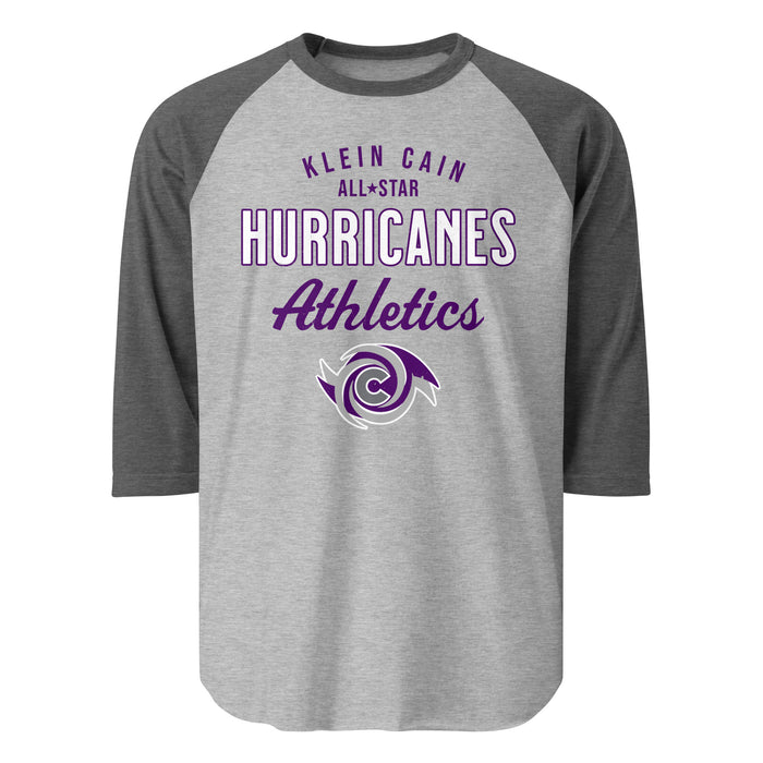Klein Cain High School Hurricanes Unisex 3/4 Sleeve Raglan T-shirt 034