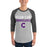 Man wearing Klein Cain High School Hurricanes Unisex 3/4 Sleeve Raglan T-shirt 017