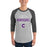 Man wearing Klein Cain High School Hurricanes Unisex 3/4 Sleeve Raglan T-shirt 040