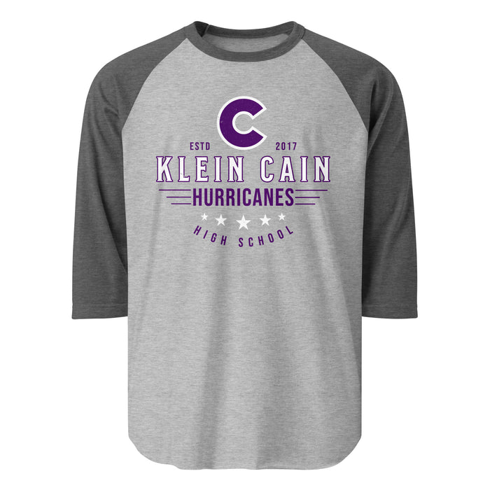 Klein Cain High School Hurricanes Unisex 3/4 Sleeve Raglan T-shirt 217