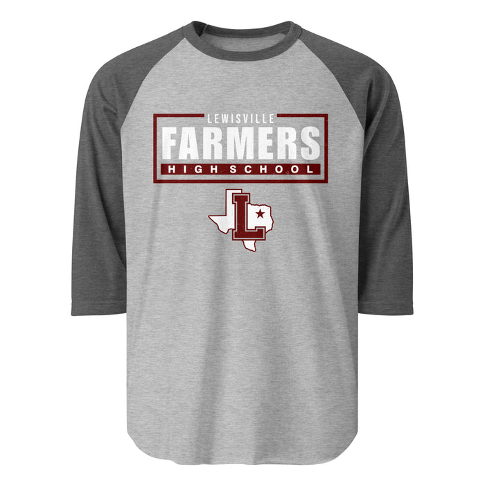 Lewisville High School Farmers Unisex 3/4 Sleeve Raglan T-shirt 049