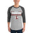 Man wearing Lewisville High School Farmers Unisex 3/4 Sleeve Raglan T-shirt 049