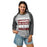 Woman wearing Lewisville High School Farmers Unisex 3/4 Sleeve Raglan T-shirt 231