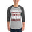 Man wearing Lewisville High School Farmers Unisex 3/4 Sleeve Raglan T-shirt 231