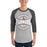 Man wearing Lewisville High School Farmers Unisex 3/4 Sleeve Raglan T-shirt 218