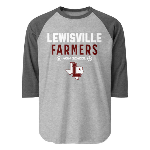 Lewisville High School Farmers Unisex 3/4 Sleeve Raglan T-shirt 003