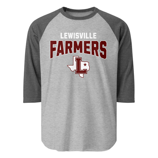 Lewisville High School Farmers Unisex 3/4 Sleeve Raglan T-shirt 234