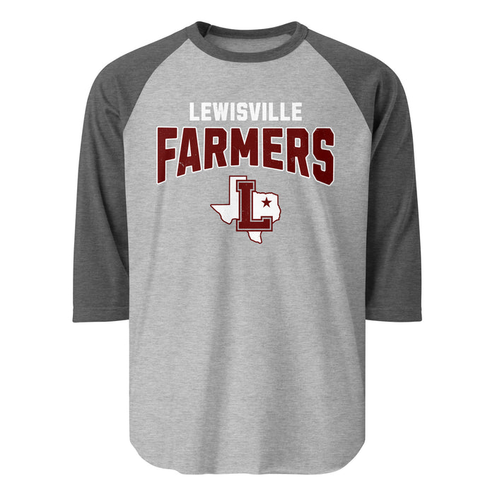Lewisville High School Farmers Unisex 3/4 Sleeve Raglan T-shirt 234