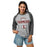 Woman wearing Lewisville High School Farmers Unisex 3/4 Sleeve Raglan T-shirt 040