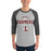 Man wearing Lewisville High School Farmers Unisex 3/4 Sleeve Raglan T-shirt 040