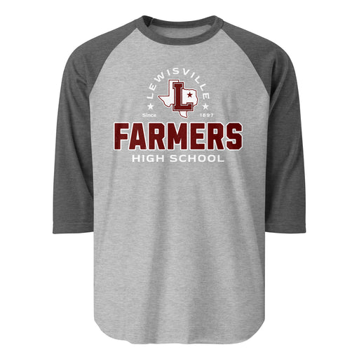 Lewisville High School Farmers Unisex 3/4 Sleeve Raglan T-shirt 222
