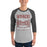 Man wearing Lewisville High School Farmers Unisex 3/4 Sleeve Raglan T-shirt 237