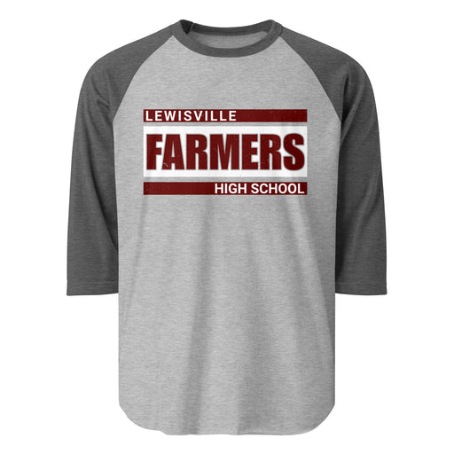 Lewisville High School Farmers Unisex 3/4 Sleeve Raglan T-shirt 098