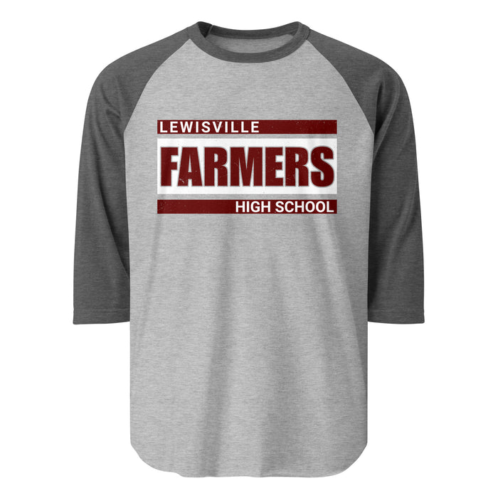 Lewisville High School Farmers Unisex 3/4 Sleeve Raglan T-shirt 098