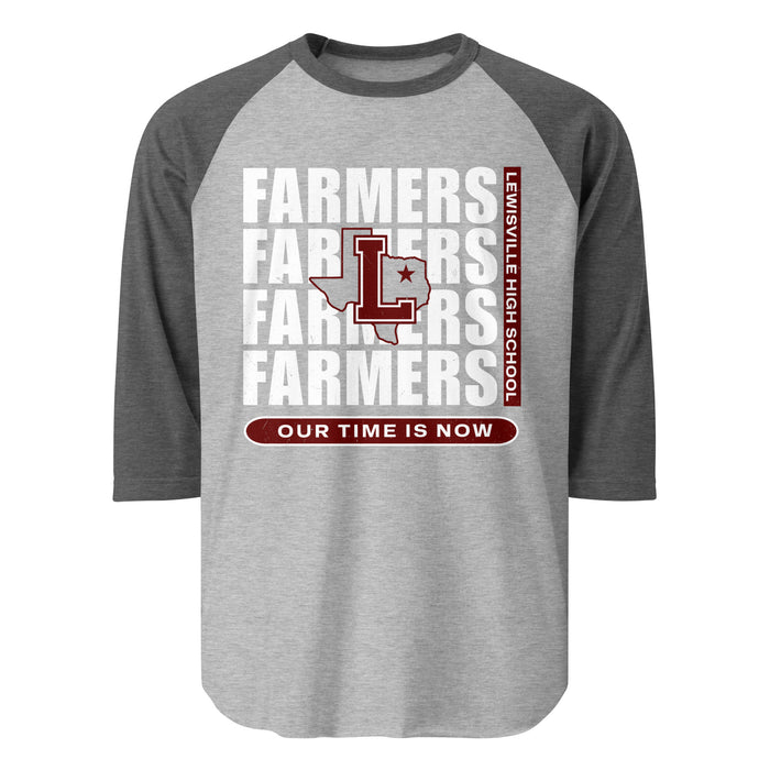 Lewisville High School Farmers Unisex 3/4 Sleeve Raglan T-shirt 235