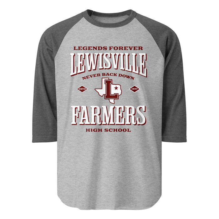 Lewisville High School Farmers Unisex 3/4 Sleeve Raglan T-shirt 230
