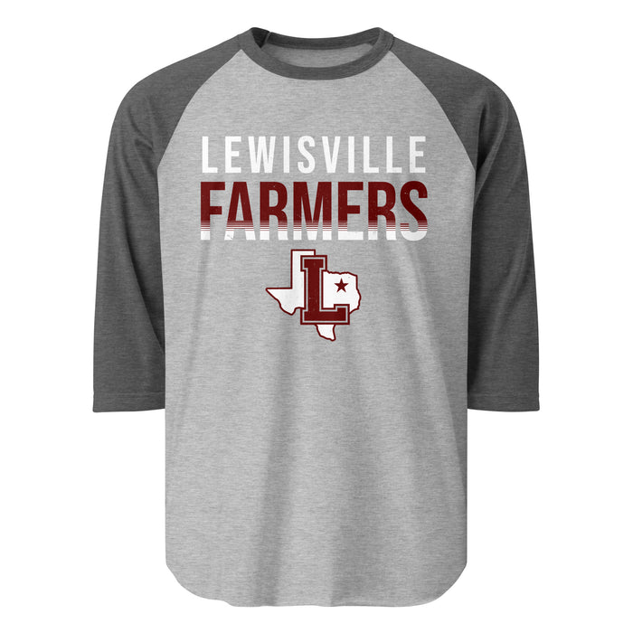 Lewisville High School Farmers Unisex 3/4 Sleeve Raglan T-shirt 024
