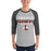 Man wearing Lewisville High School Farmers Unisex 3/4 Sleeve Raglan T-shirt 024