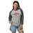 Woman wearing Lewisville High School Farmers Unisex 3/4 Sleeve Raglan T-shirt 009