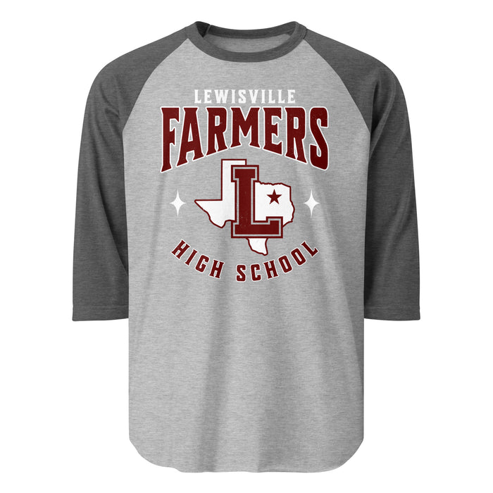 Lewisville High School Farmers Unisex 3/4 Sleeve Raglan T-shirt 213