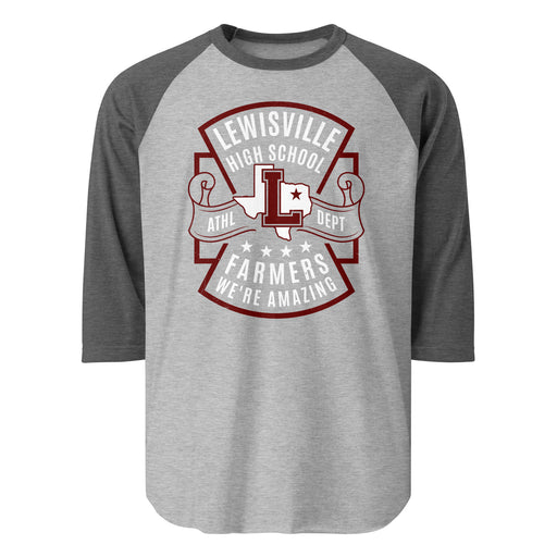 Lewisville High School Farmers Unisex 3/4 Sleeve Raglan T-shirt 207