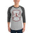 Man wearing Lewisville High School Farmers Unisex 3/4 Sleeve Raglan T-shirt 207