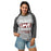 Woman wearing Lewisville High School Farmers Unisex 3/4 Sleeve Raglan T-shirt 240
