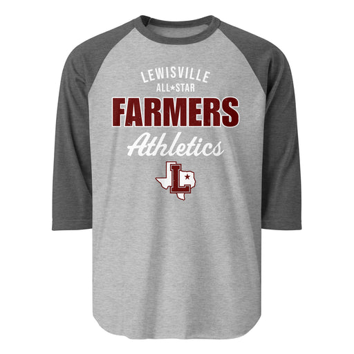 Lewisville High School Farmers Unisex 3/4 Sleeve Raglan T-shirt 034