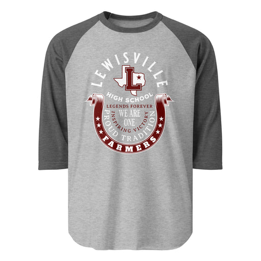 Lewisville High School Farmers Unisex 3/4 Sleeve Raglan T-shirt 229
