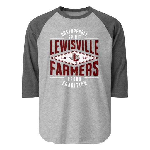 Lewisville High School Farmers Unisex 3/4 Sleeve Raglan T-shirt 210