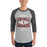 Man wearing Lewisville High School Farmers Unisex 3/4 Sleeve Raglan T-shirt 210