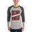 Man wearing Lewisville High School Farmers Unisex 3/4 Sleeve Raglan T-shirt 241