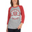 Woman wearing a Tomball High School Cougars Unisex 3/4 sleeve Raglan T-shirt 04