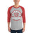 Man wearing a Tomball High School Cougars Unisex 3/4 sleeve Raglan T-shirt 04