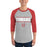 Man wearing a Tomball High School Cougars Unisex 3/4 sleeve Raglan T-shirt 07