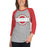 Woman wearing a Tomball High School Cougars Unisex 3/4 sleeve Raglan T-shirt 11