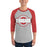 Man wearing a Tomball High School Cougars Unisex 3/4 sleeve Raglan T-shirt 11