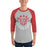 Man wearing a Tomball High School Cougars Unisex 3/4 sleeve Raglan T-shirt 19