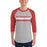 Man wearing a Tomball High School Cougars Unisex 3/4 sleeve Raglan T-shirt 25