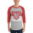 Man wearing a Tomball High School Cougars Unisex 3/4 sleeve Raglan T-shirt 27
