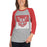 Woman wearing a Tomball High School Cougars Unisex 3/4 sleeve Raglan T-shirt 27