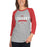 Woman wearing a Tomball High School Cougars Unisex 3/4 Sleeve Raglan T-shirt 44