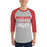 Man wearing a Tomball High School Cougars Unisex 3/4 Sleeve Raglan T-shirt 48