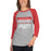 Woman wearing a Tomball High School Cougars Unisex 3/4 Sleeve Raglan T-shirt 48